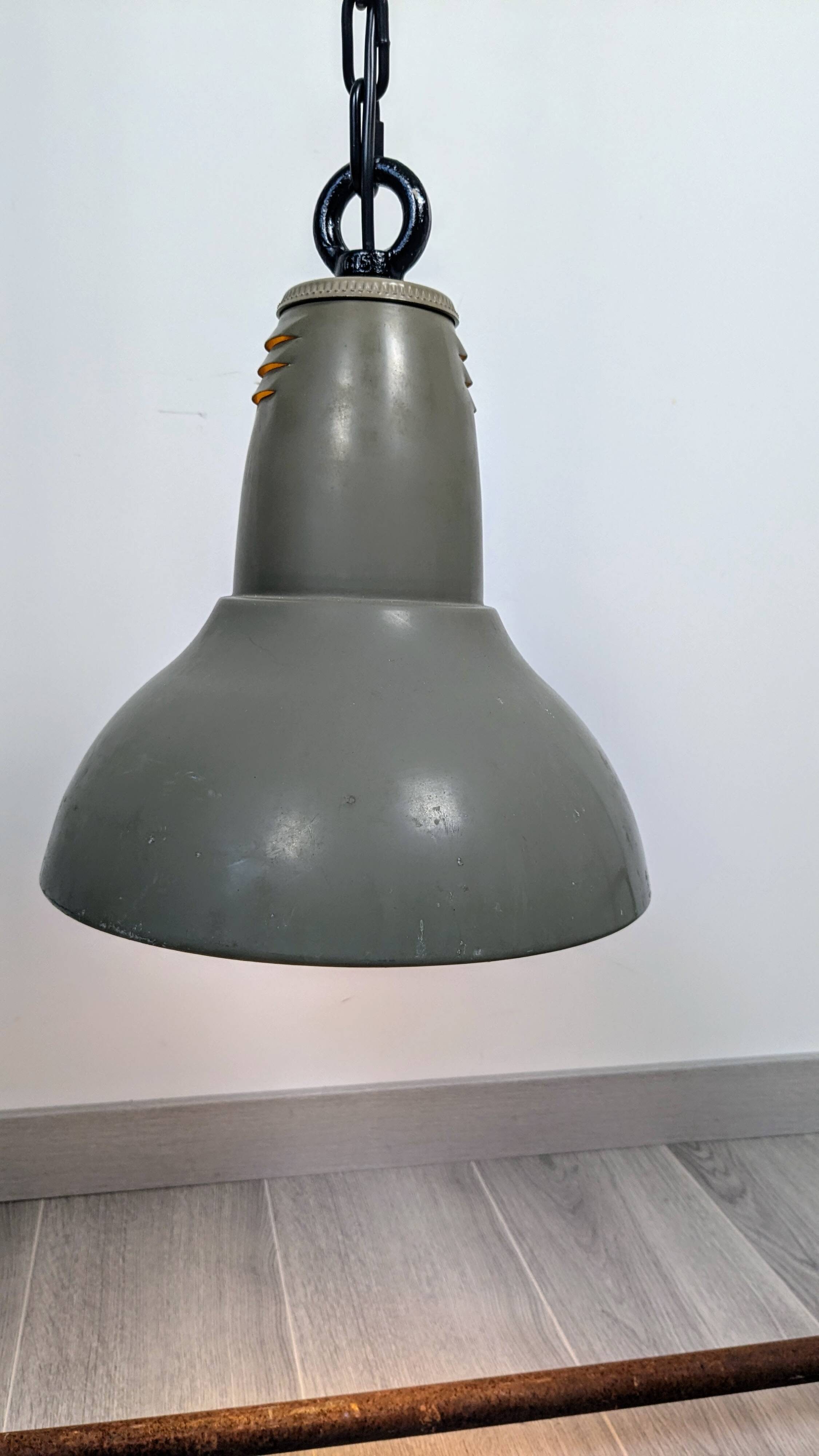 Holophane vintage industrial pendant light