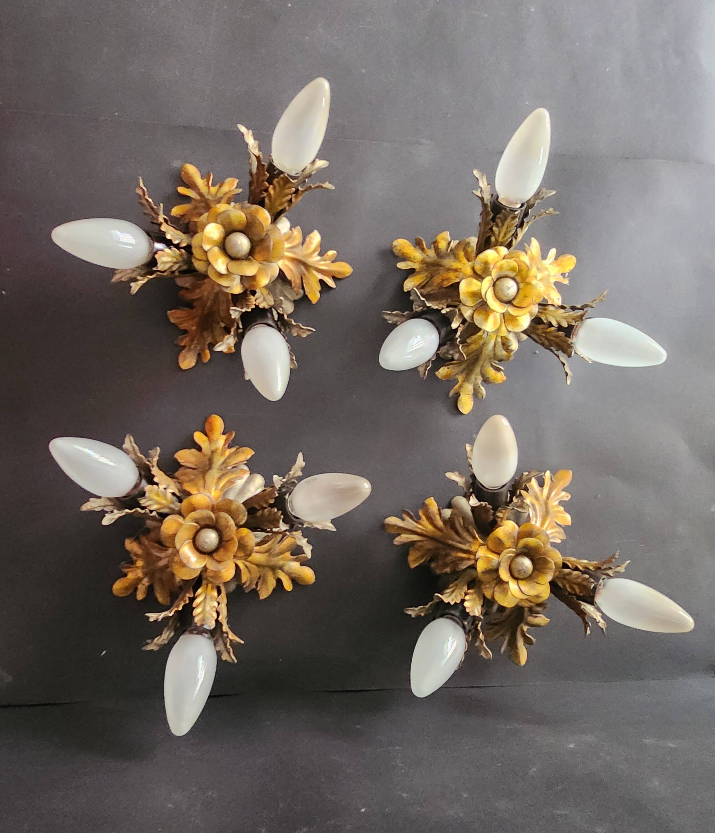 Gilded silver-plated Florentine ceiling lamps wall lamps Banci Florence