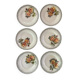 6 Digoin Sarreguemines Adele dinner plates 1940s 1950s