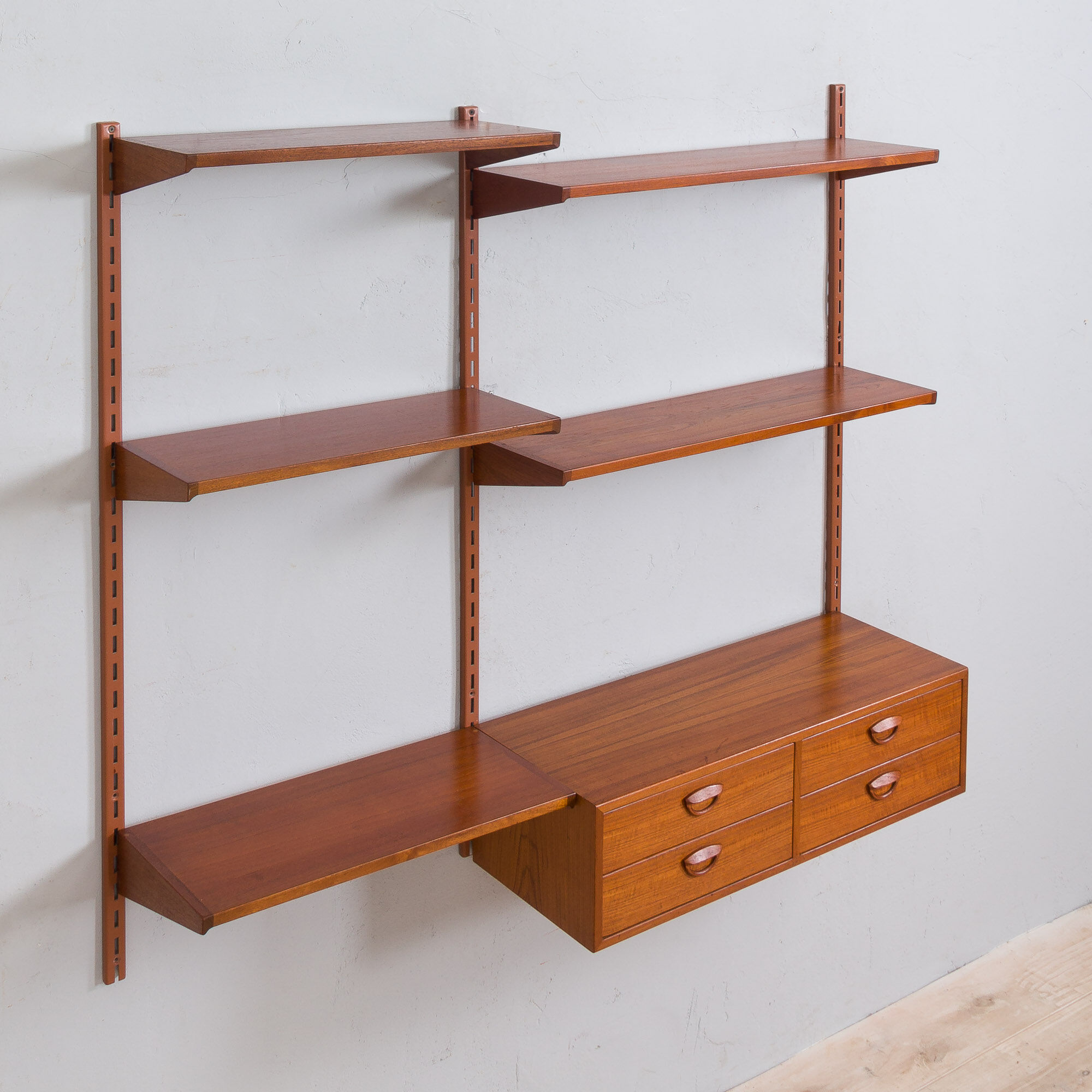 Kai Kristiansen teak wall unit with console, Denmark, 1960s