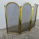 Fireplace screen, spark guard, brass, gilded, 4 panels, 1950.