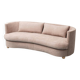 Vintage curved sofa in brown fabric – Italian design from the 1970s modernism