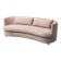 Vintage curved sofa in brown fabric – Italian design from the 1970s modernism