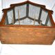Large vintage wooden birdcage with metal mesh - Handmade 1960s