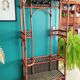 Antique rattan and bamboo coat rack