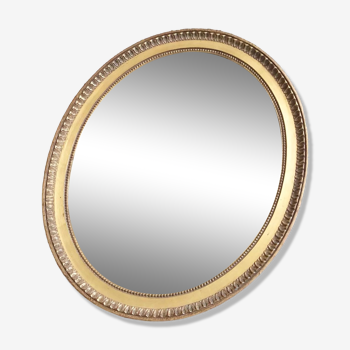 Miroir doré ovale vintage, 58x48 cm
