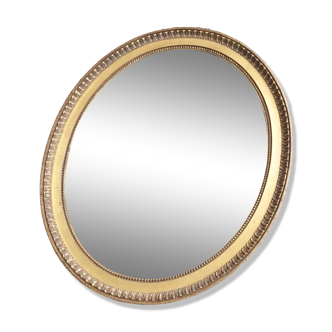 Miroir doré ovale vintage, 58x48 cm