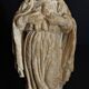 Religious statuette Holy Virgin Sacred Heart in plaster nineteenth century