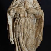 Religious statuette Holy Virgin Sacred Heart in plaster nineteenth century