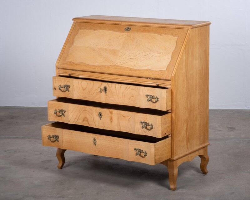 Mid-Century Danish Oak Drop-Front Secretary, 1960s