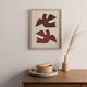 Birds painting - terracotta - signed Eawy
