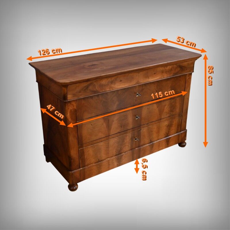 Walnut burl commode, Restoration period – early 19th century