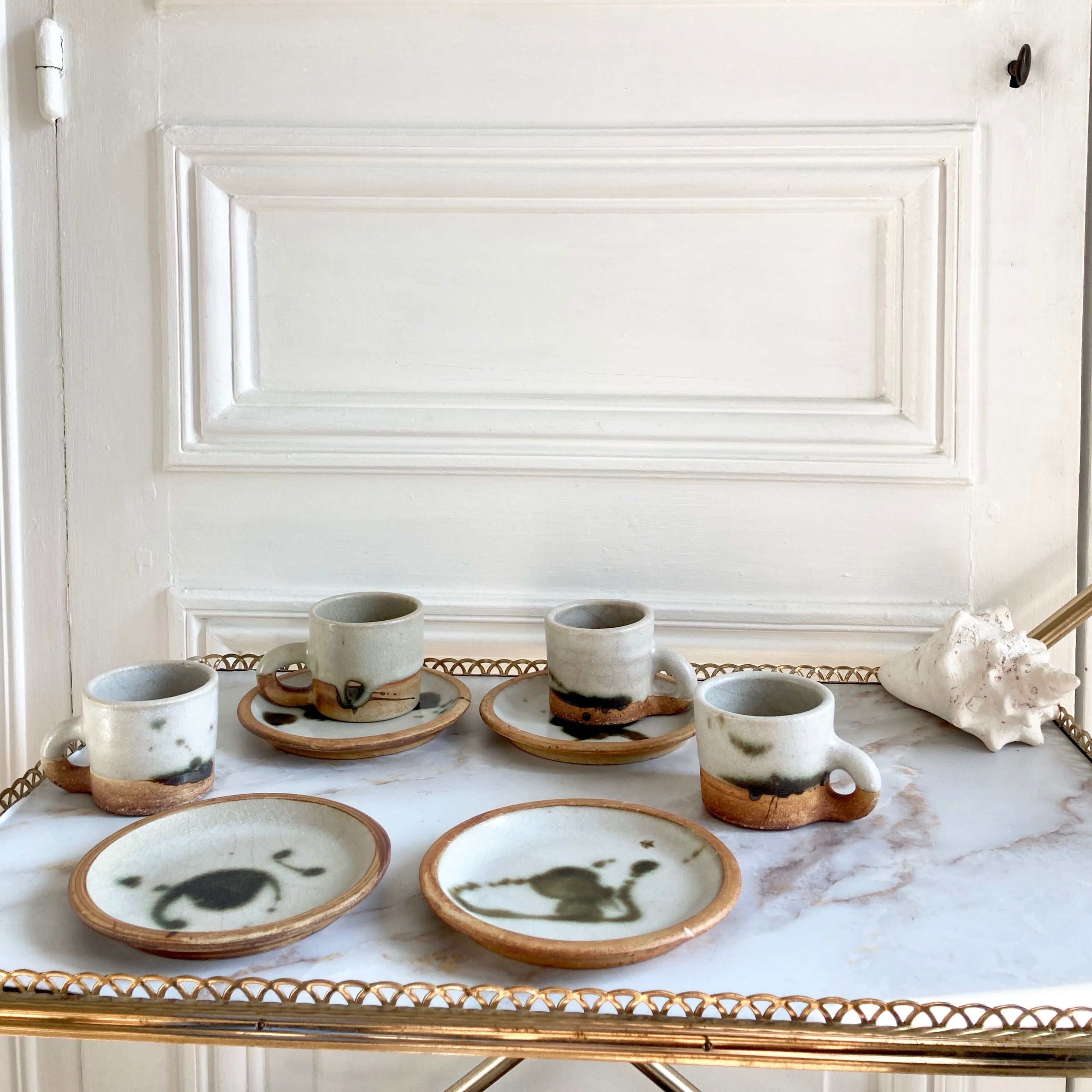 Coffee cups Pottery of La Colombe Madeleine Brault