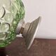 Art Deco Green Moulded Glass Coupe Centre Table with Metal Space Age Base