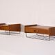 Pair of vintage Scandinavian hanging bedside tables 1960