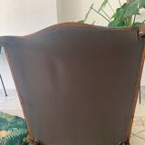 Fauteuil Voltaire style Louis Philippe restauré Bleu Canard