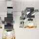 1970's cubic chandelier in chromed metal designed by Maison Sciolari for Mazzega