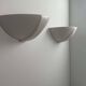 Pair of vintage matte white porcelain wall lights, France 1970.
