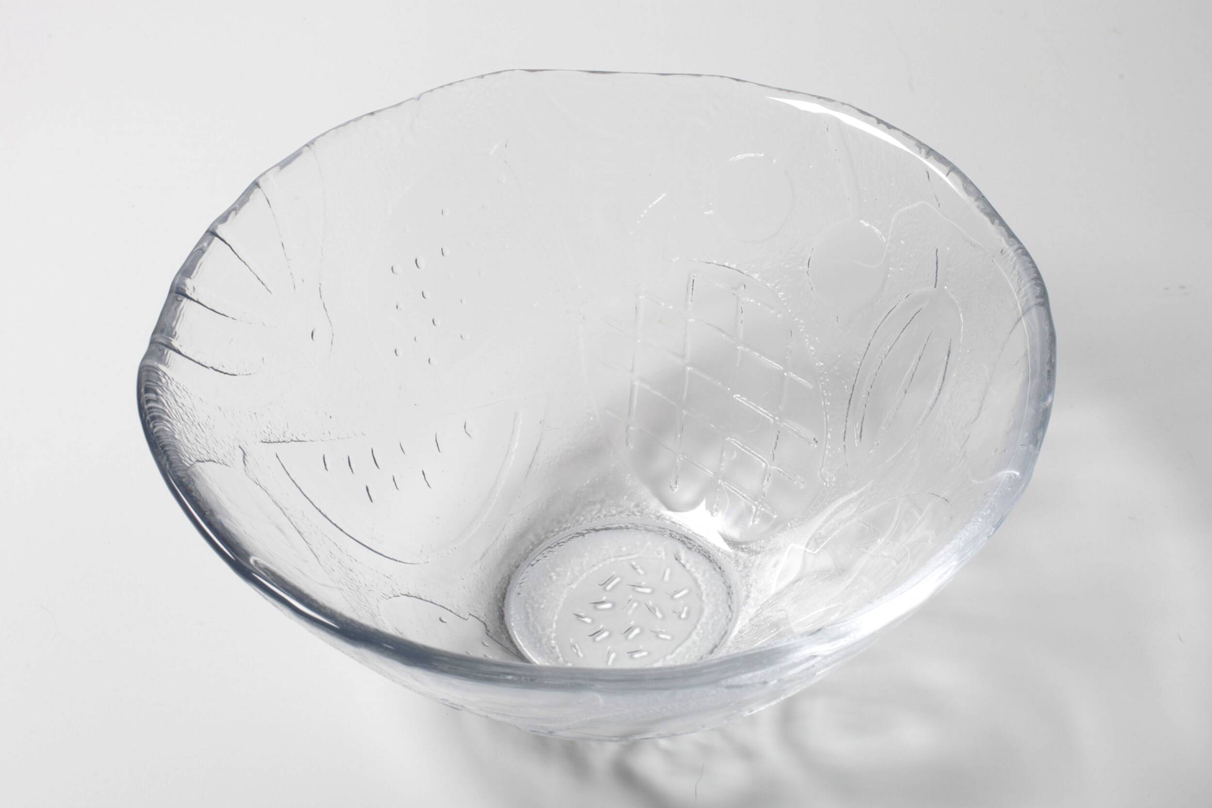 Vintage Kosta Boda Tropic Glass Fruit Bowl, Scandinavian Fruit Design 1989