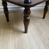 Nightstand, turned wooden bedside table opening with a drawer, vintage telephone table.
