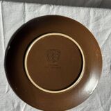 Set of 6 vintage brown stoneware dessert plates D21