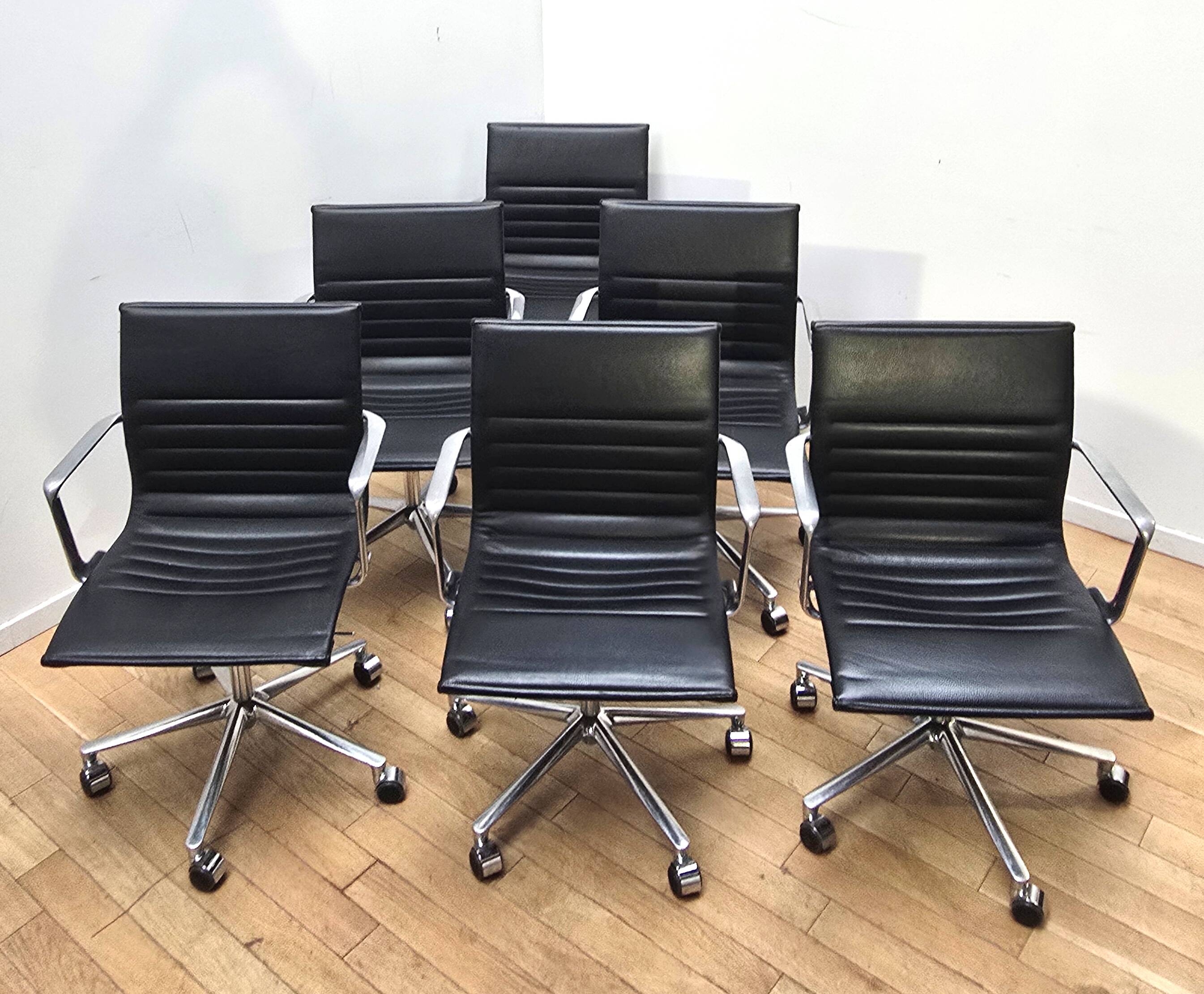 Suite de 6 chaises de bureau Una Chair, ICF