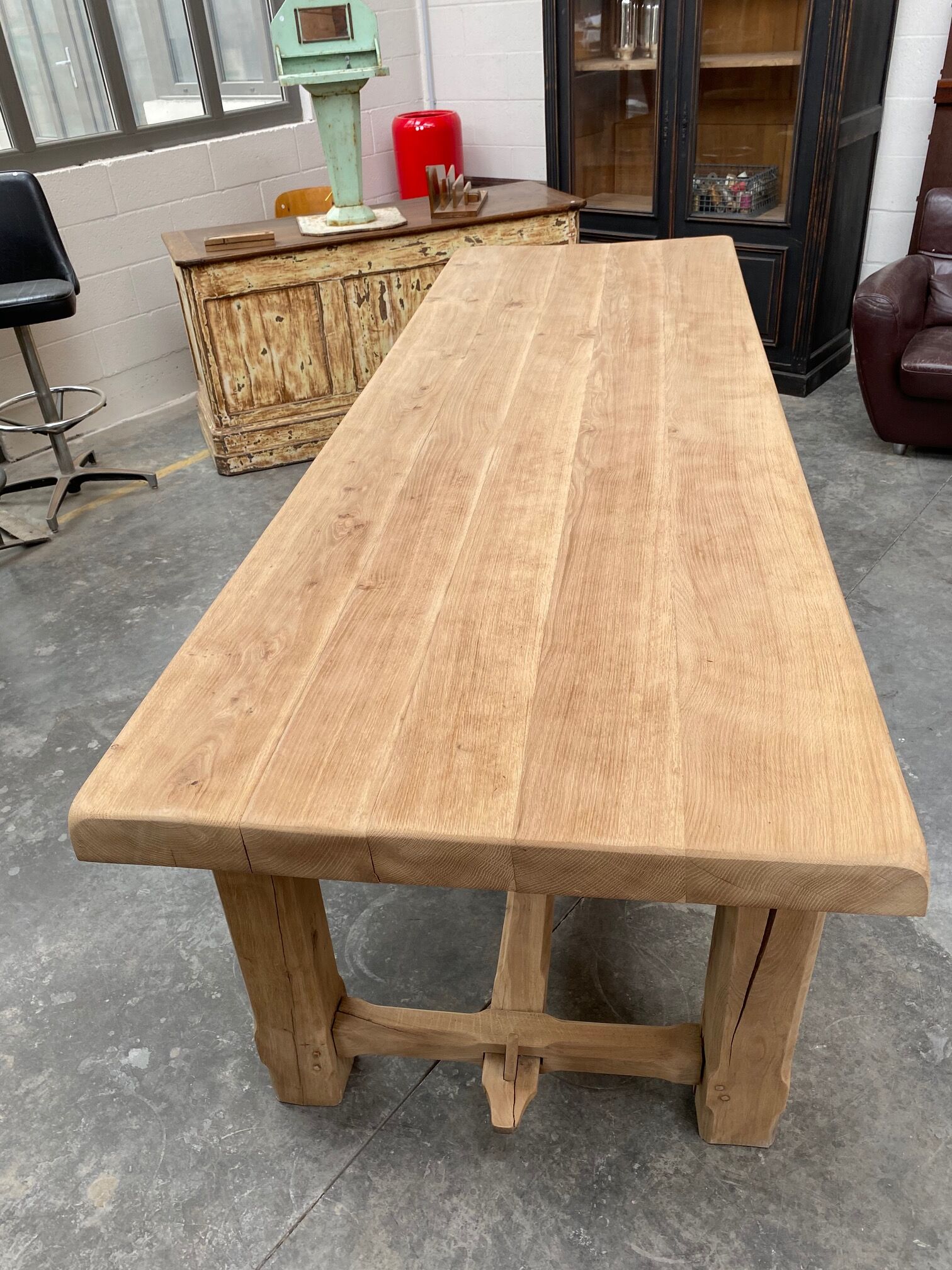 Large oak farm table