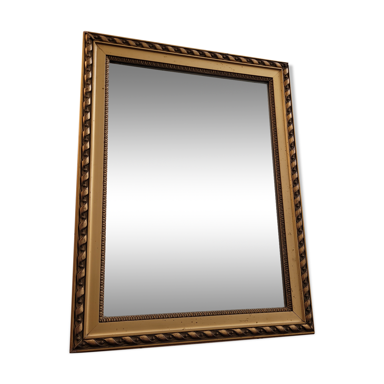 Wooden mirror gilded with gold leaf 48x63cm