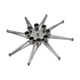 Design candle holder in silver metal, with 8 candles, modular spider