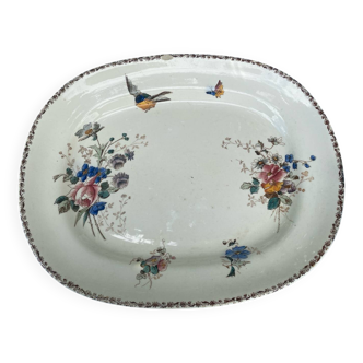 Plat en terre de fer polychrome Le Grand Dépôt, E. Bourgeois
