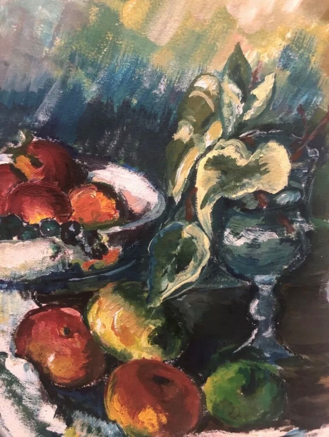 Tableau peinture ancienne nature morte XXe