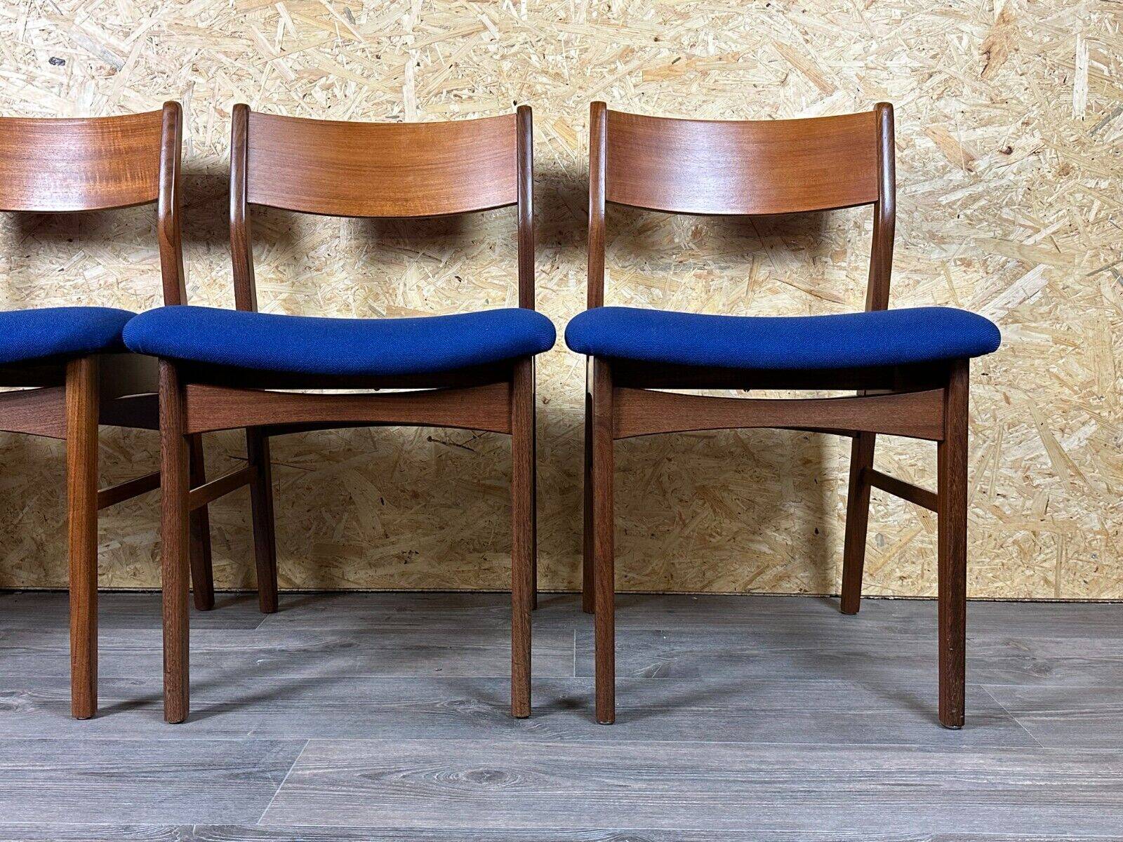 4x 60s 70s Teak Chair Dining Chair Danish Modern Design Denmark
