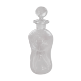 Bouteille pincée ancienne, en verre soufflé