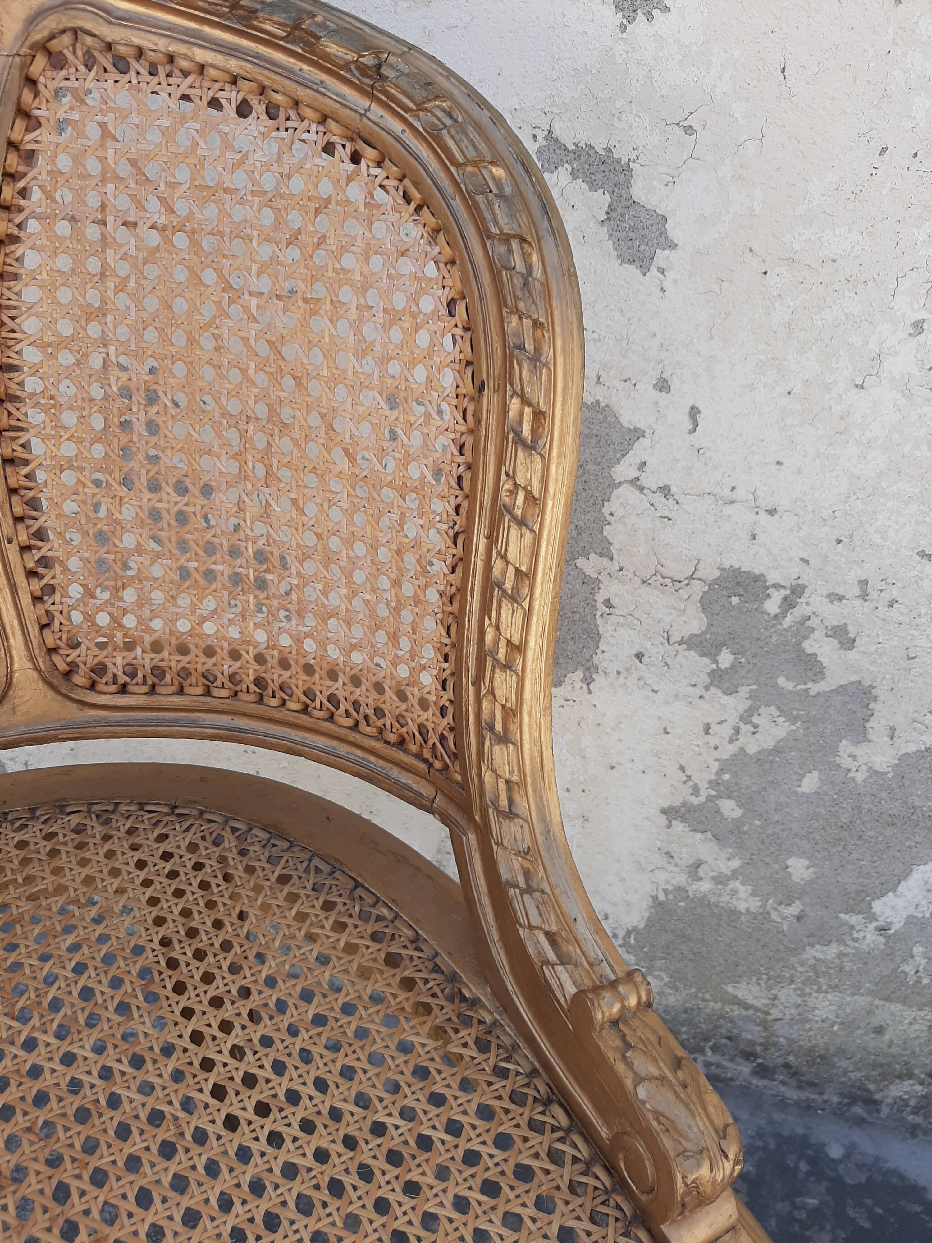 Gilted Louis XVI style office chair