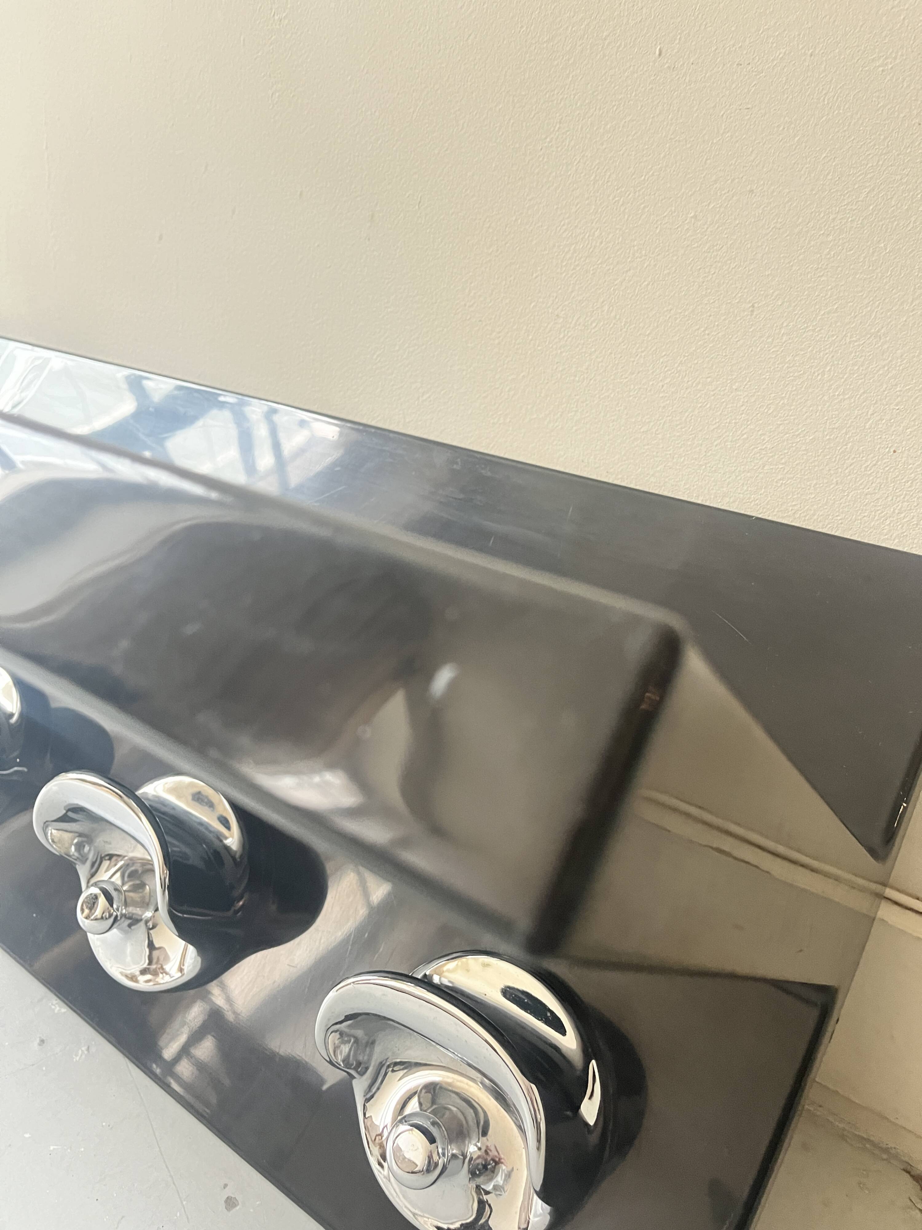 Black & chrome shelf / coat rack by Marcello Siard & Olaf Von Bohr for Kartell, design 1970