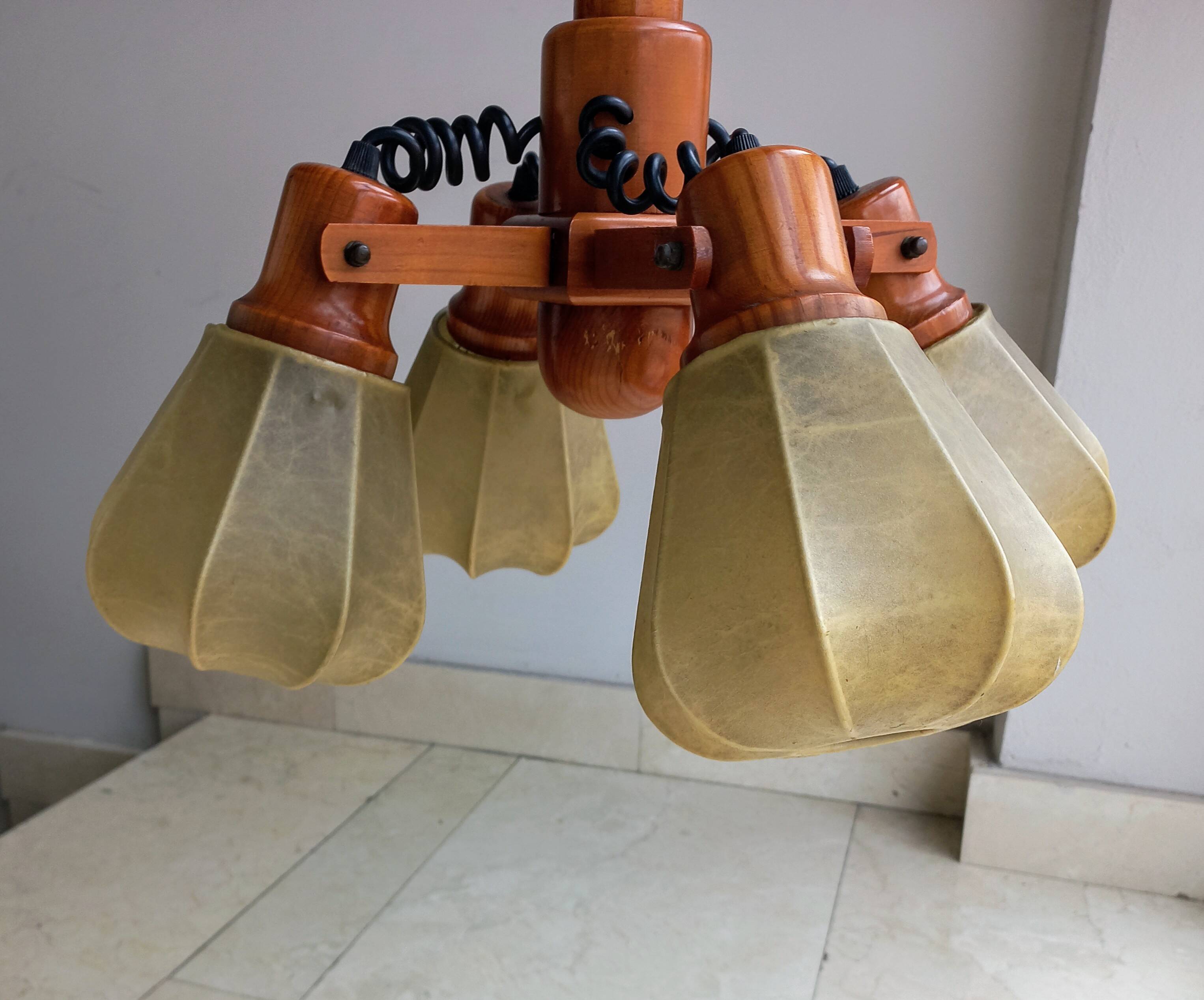 Rare 4 light cocoon pendant