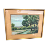 Landscape watercolor painting by F. Joerg