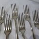 6 vintage silver metal forks