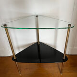 Glass seventies corner shelf