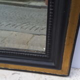 Miroir ancien d'époque Louis Philippe noir et or 60x80cm