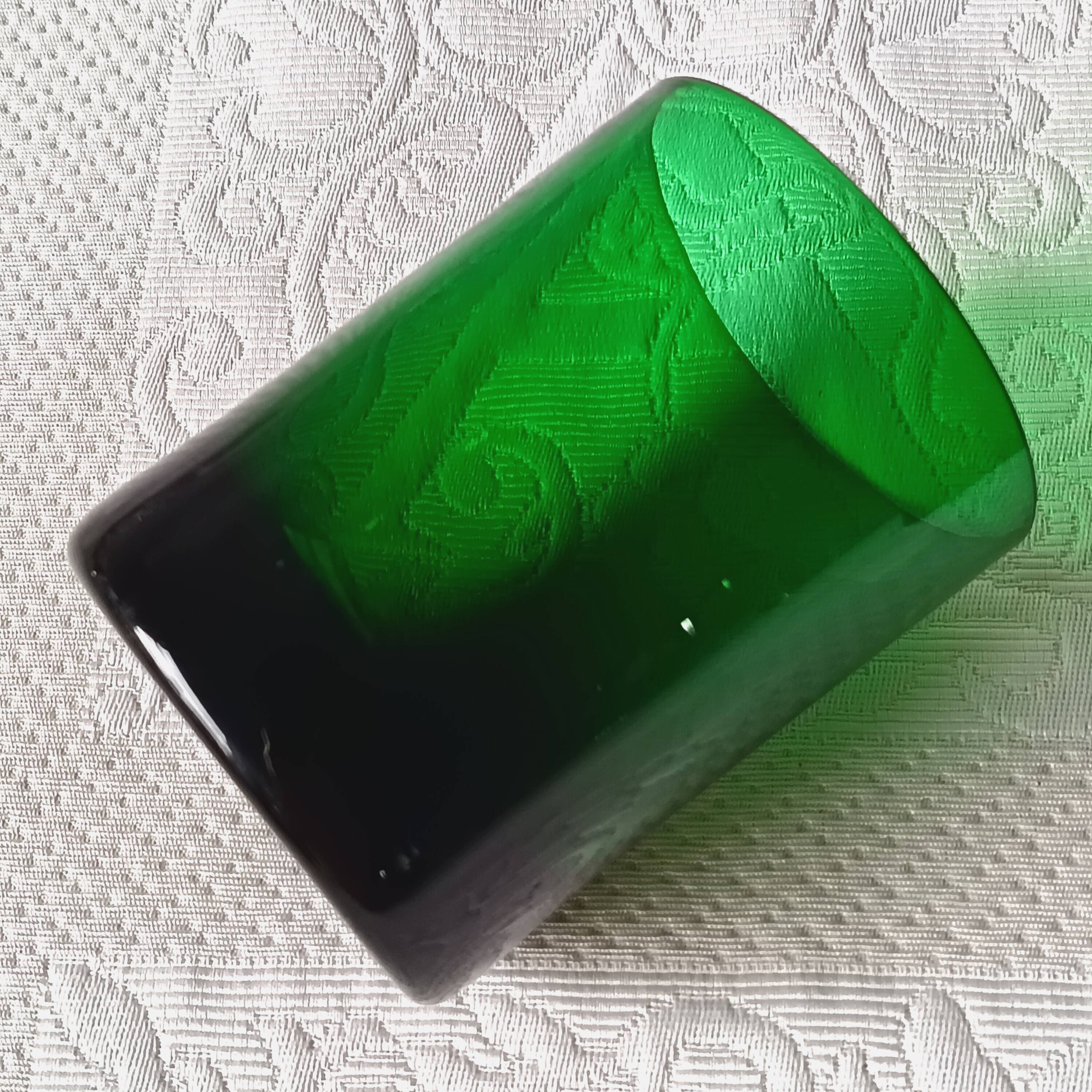 4 grands verres 33 cl verts vintage france