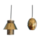 Pair of hanging lamps brass perforated Hans - Agne Jakobsson, 1960