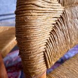 4 chaises Toscanolla en osier et pin massif par alessandro becchi pour giovanetti - italy - 1970