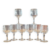 8 verres à pied en cristal d'Arques