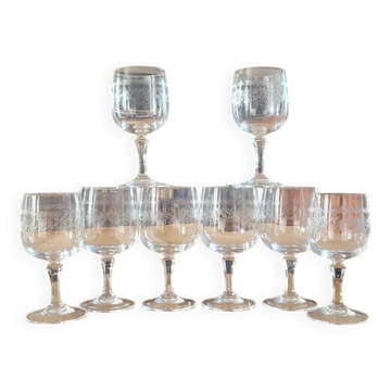 8 crystal stem glasses from Arques