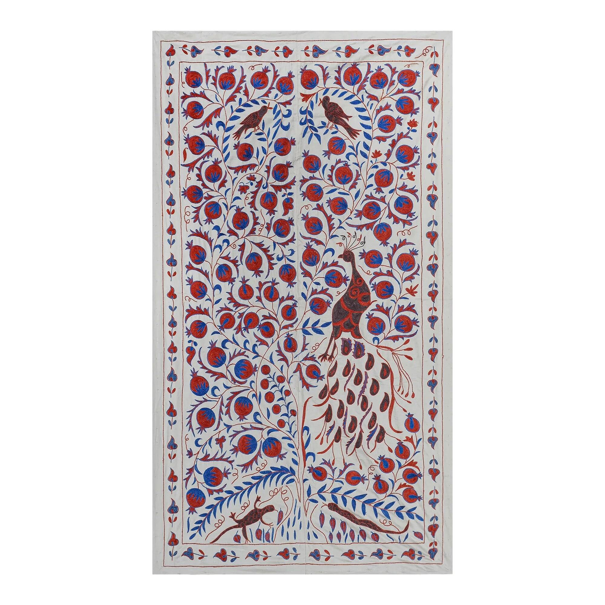 Vintage hand-embroidered tribal tapestry 109x186 cm