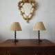 Paire de lampes vintage en bois tourné