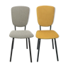 Paires de chaises années 60 retapissées