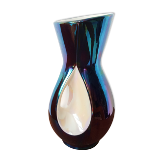 Verceram vase in two-tone ceramic