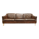 3-seater leather sofa Scandinavian design 1950